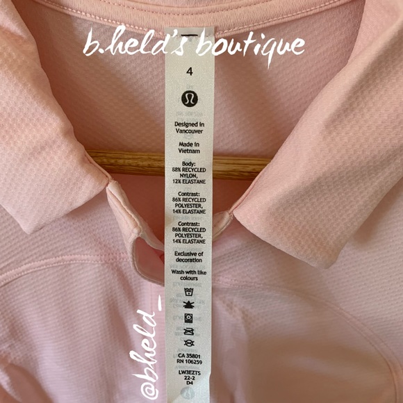 lululemon Quick-Drying Short Sleeve Polo Shirt Strawberry Milkshake Sz 4 New NWT - Picture 7 of 10